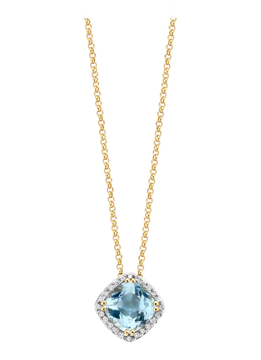Diamond Point Geelgouden hanger 1.74 ct topaas Fiësta - voorkant geelgoud