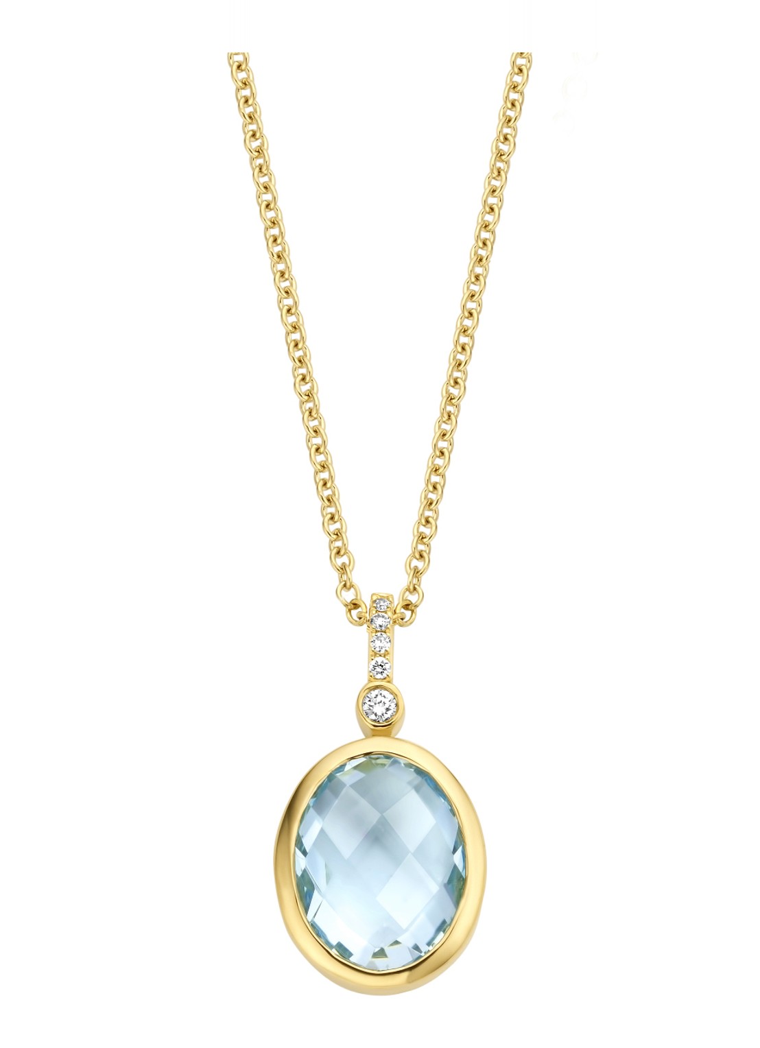 Diamond Point Geelgouden hanger 2.45 ct topaas Philosophy - voorkant geelgoud