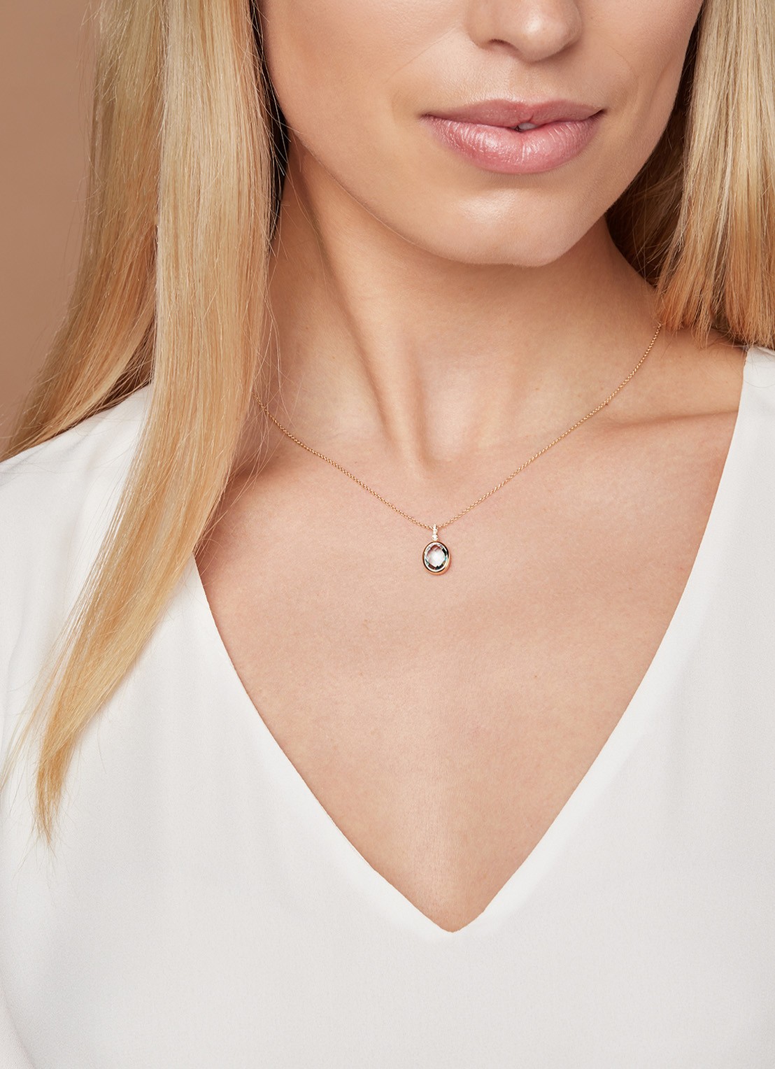 Diamond Point Geelgouden hanger 2.45 ct topaas Philosophy - voorkant 2 geelgoud