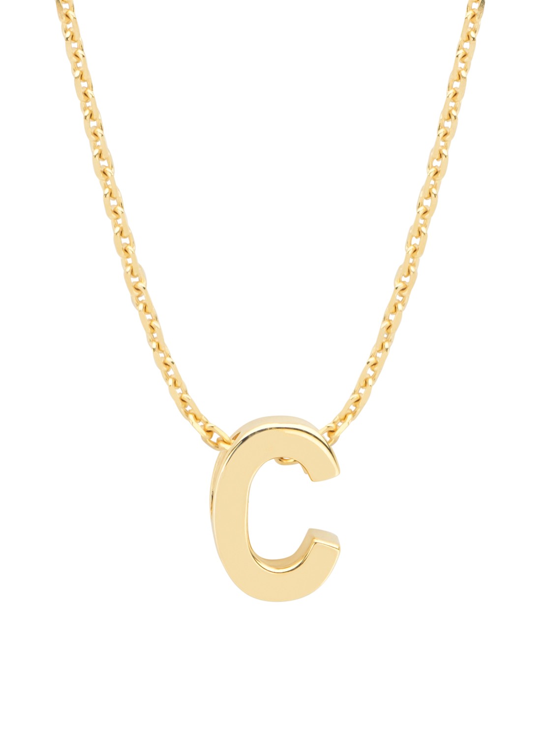 Diamond Point Geelgouden hanger C, Alphabet - voorkant geelgoud