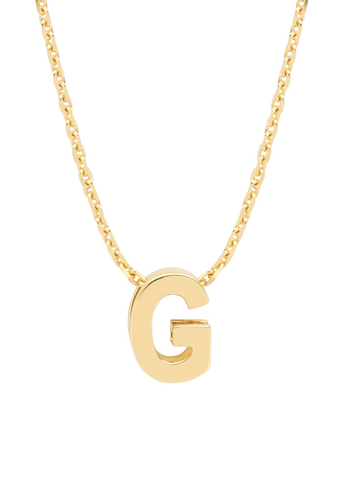 Diamond Point Geelgouden hanger G, Alphabet - voorkant 2 geelgoud