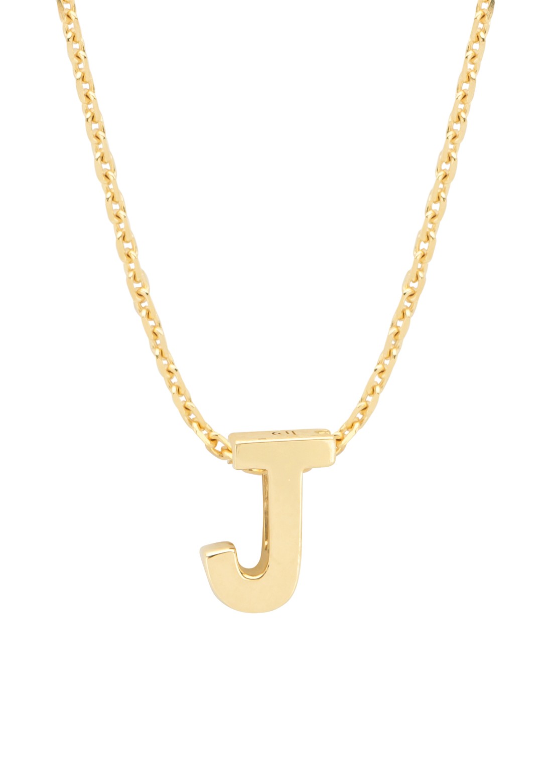 Diamond Point Geelgouden hanger J, Alphabet - voorkant 2 geelgoud