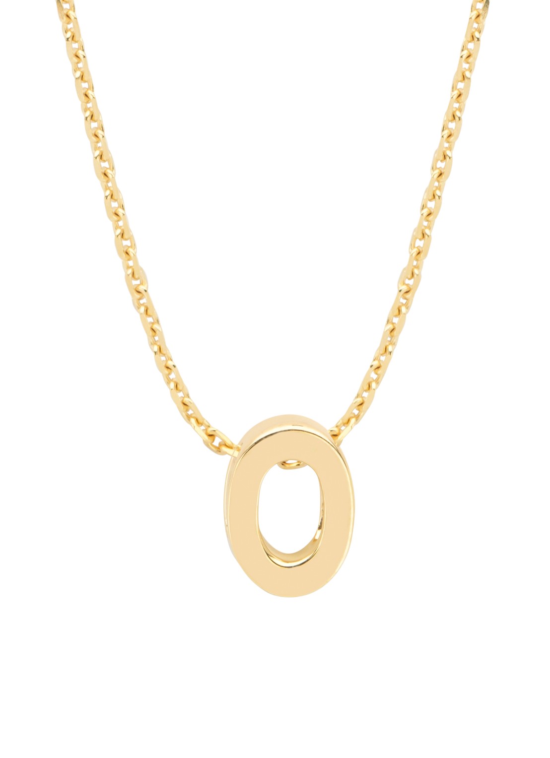 Diamond Point Geelgouden hanger O, Alphabet - voorkant geelgoud