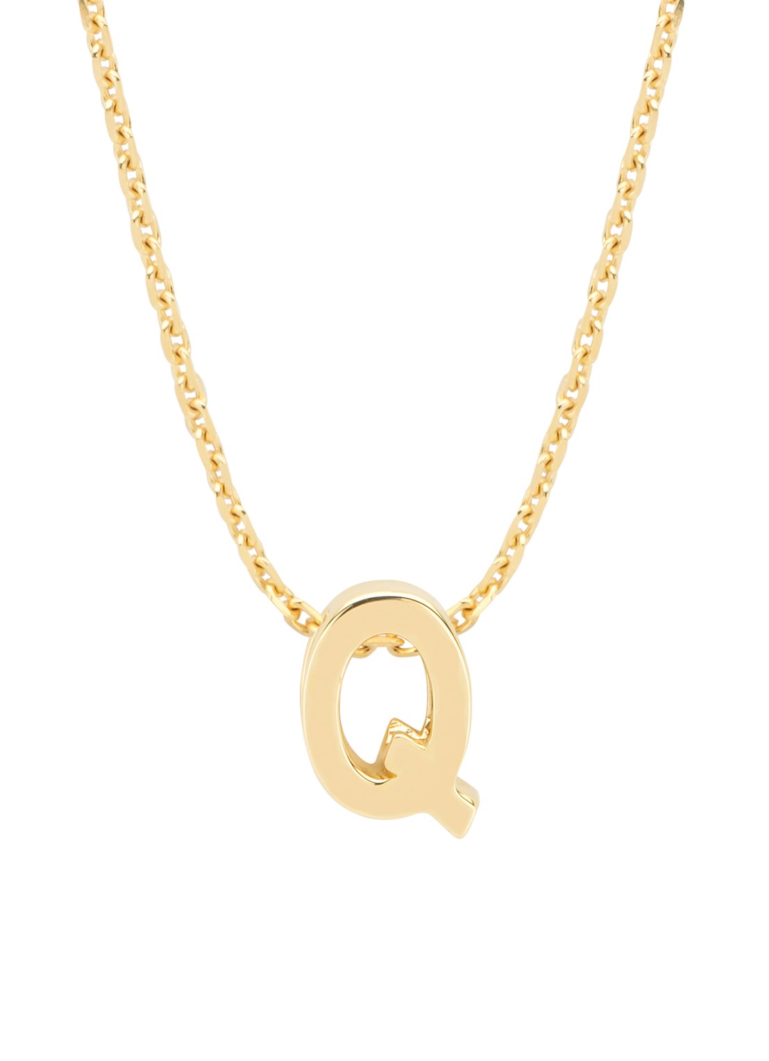 Diamond Point Geelgouden hanger Q, Alphabet - voorkant geelgoud