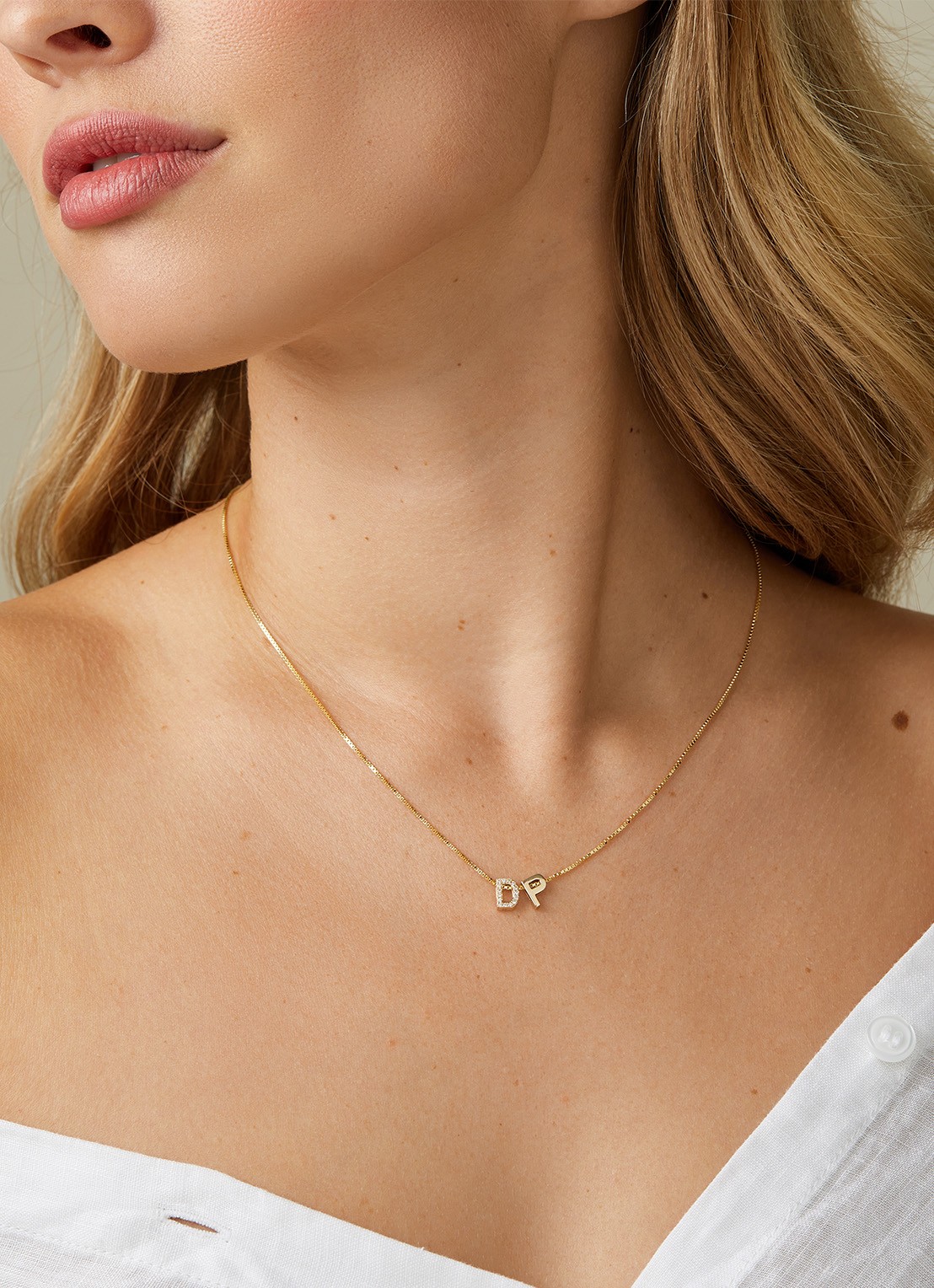 Diamond Point Geelgouden hanger S, Alphabet - voorkant 2 geelgoud