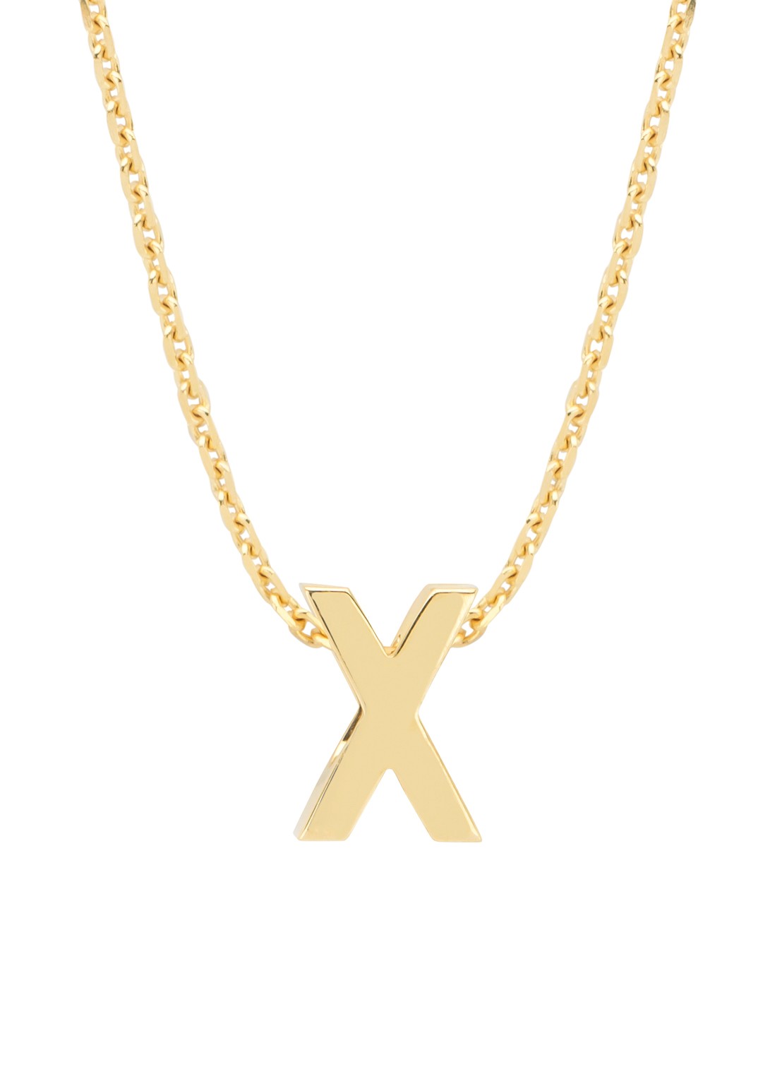 Diamond Point Geelgouden hanger X, Alphabet - voorkant 2 geelgoud