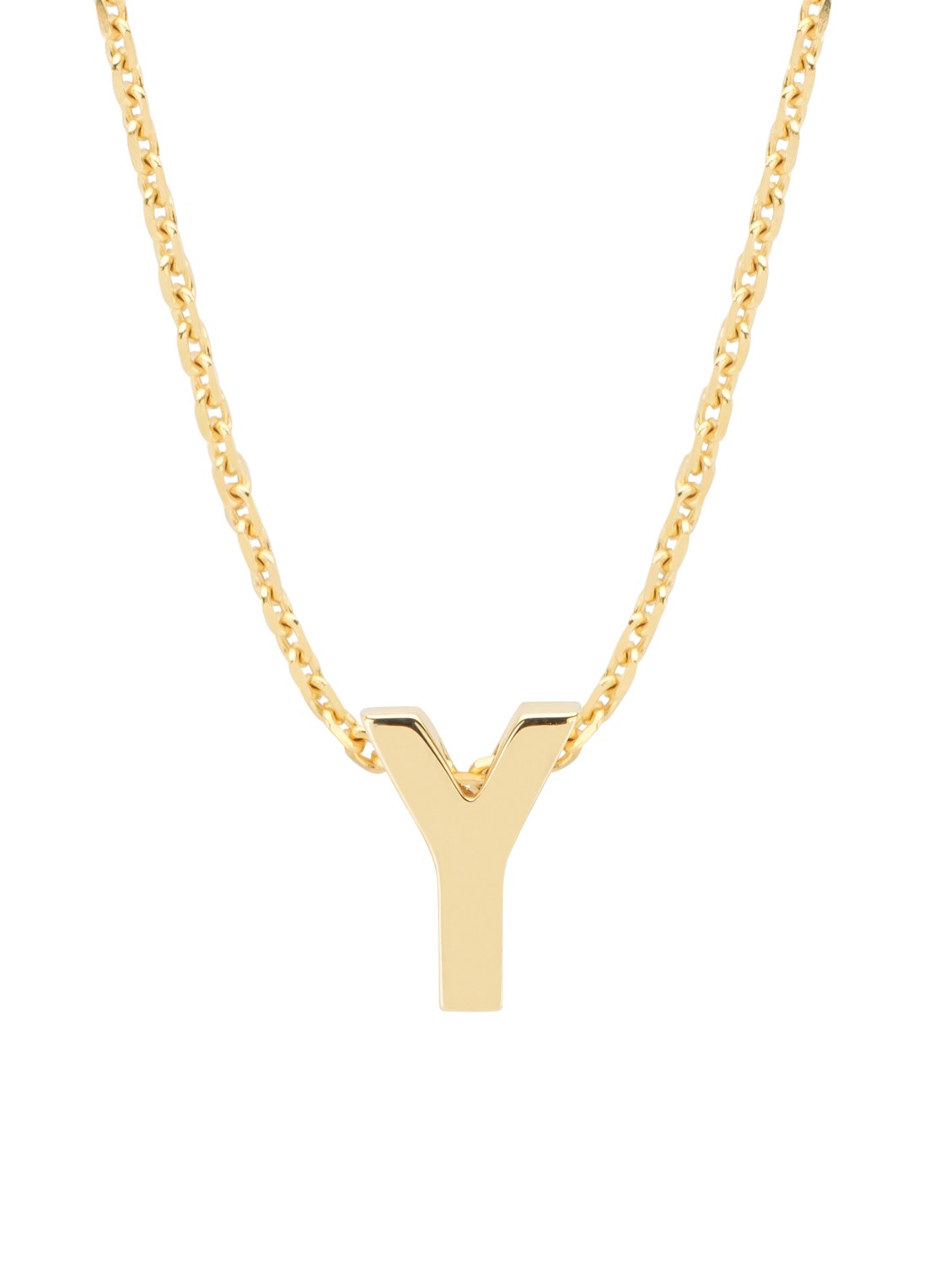 Diamond Point Geelgouden hanger Y, Alphabet - voorkant geelgoud