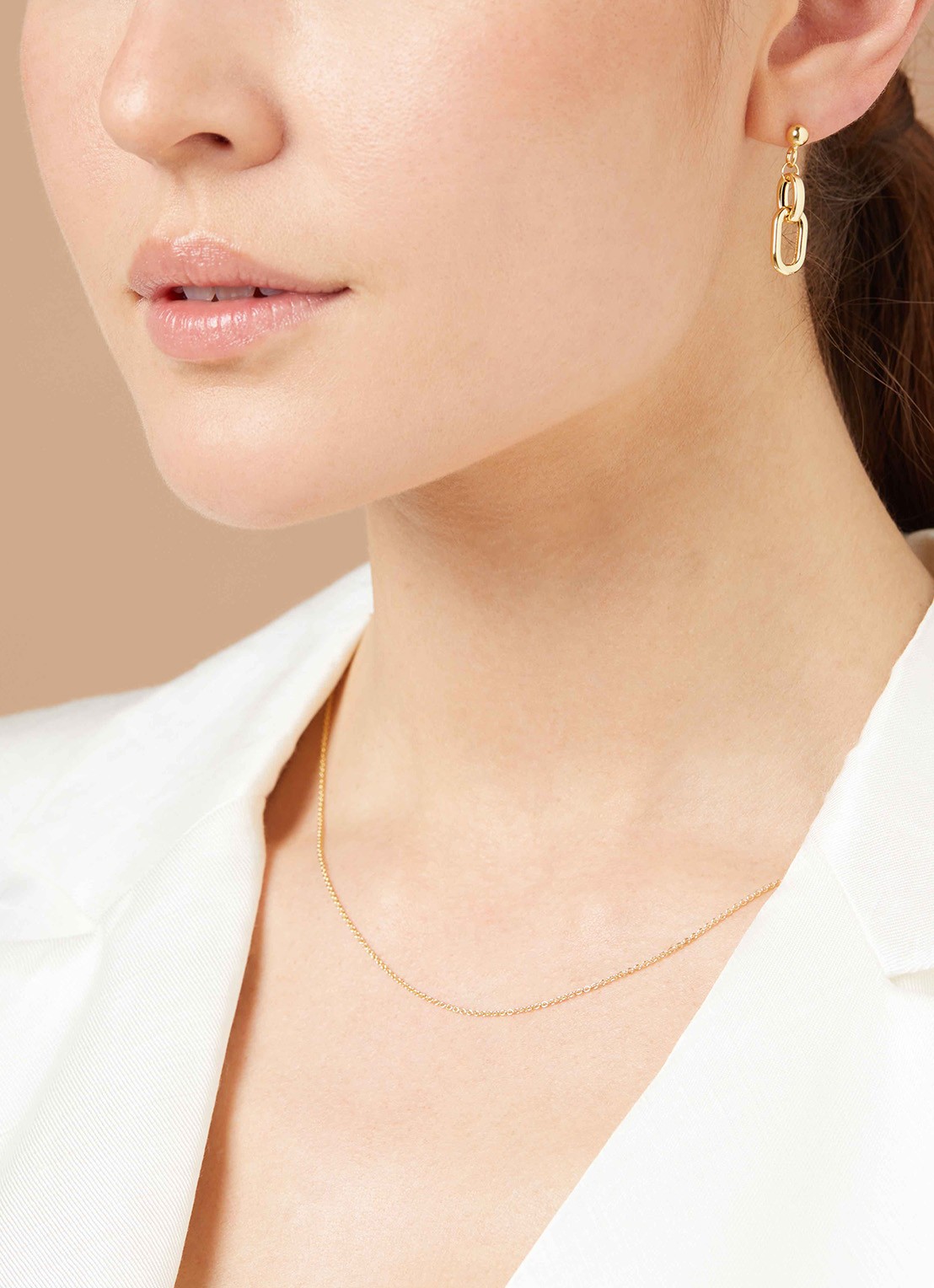 Diamond Point Geelgouden jasseron collier Timeless Treasures (45cm) - voorkant 3 geelgoud