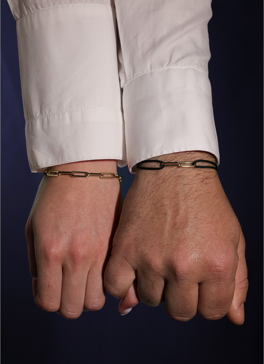 Diamond Point Geelgouden koord armband Closed Forever - voorkant 2 geelgoud