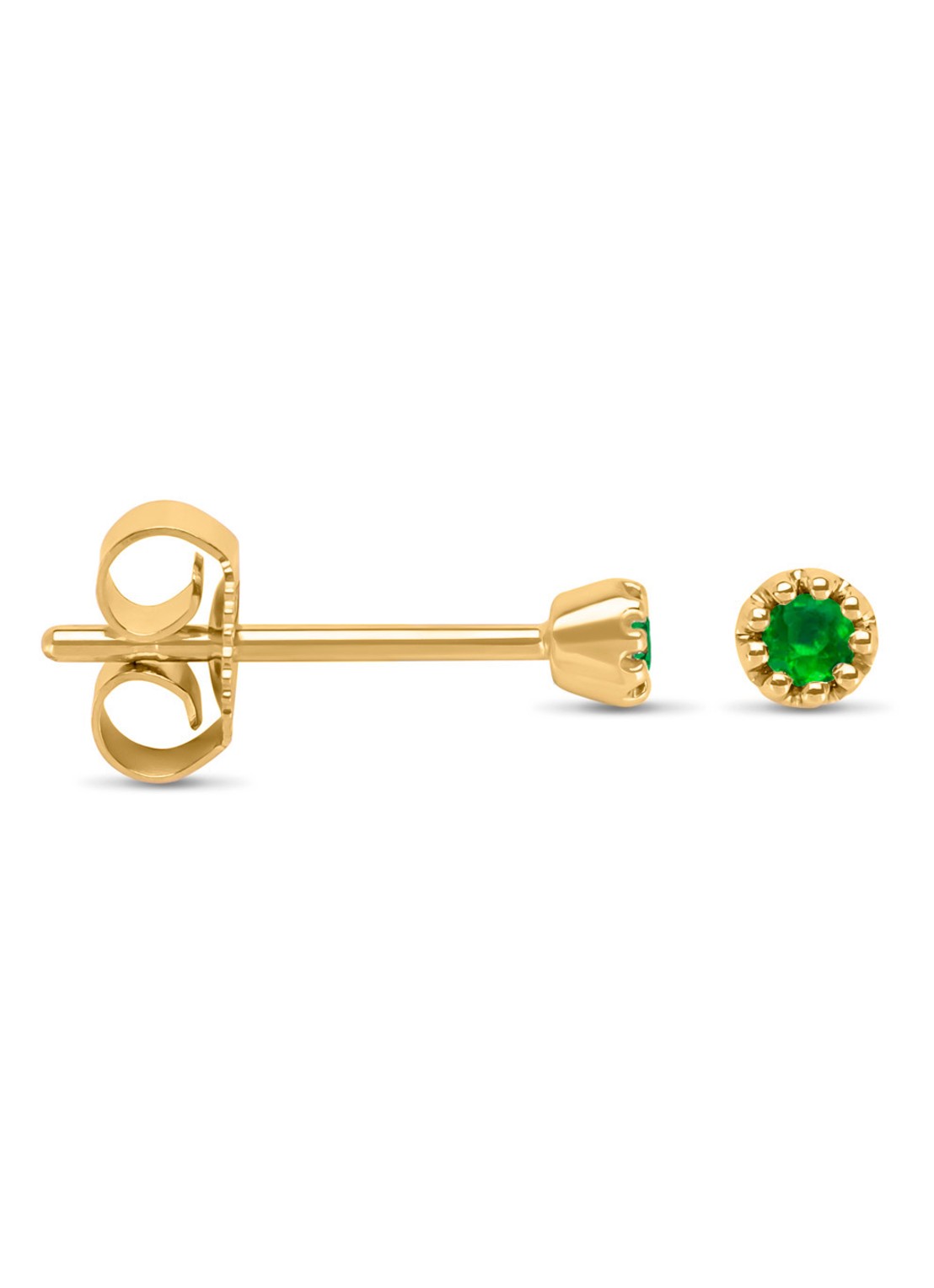 Diamond Point Geelgouden oorsieraden 0.08 ct smaragd Joy - voorkant groen