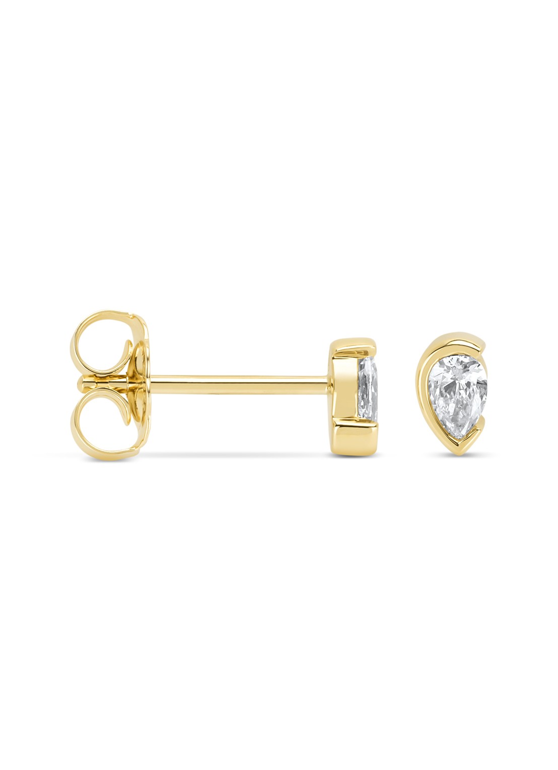 Diamond Point Geelgouden oorsieraden, 0.20 ct diamant, Starlight - voorkant geelgoud