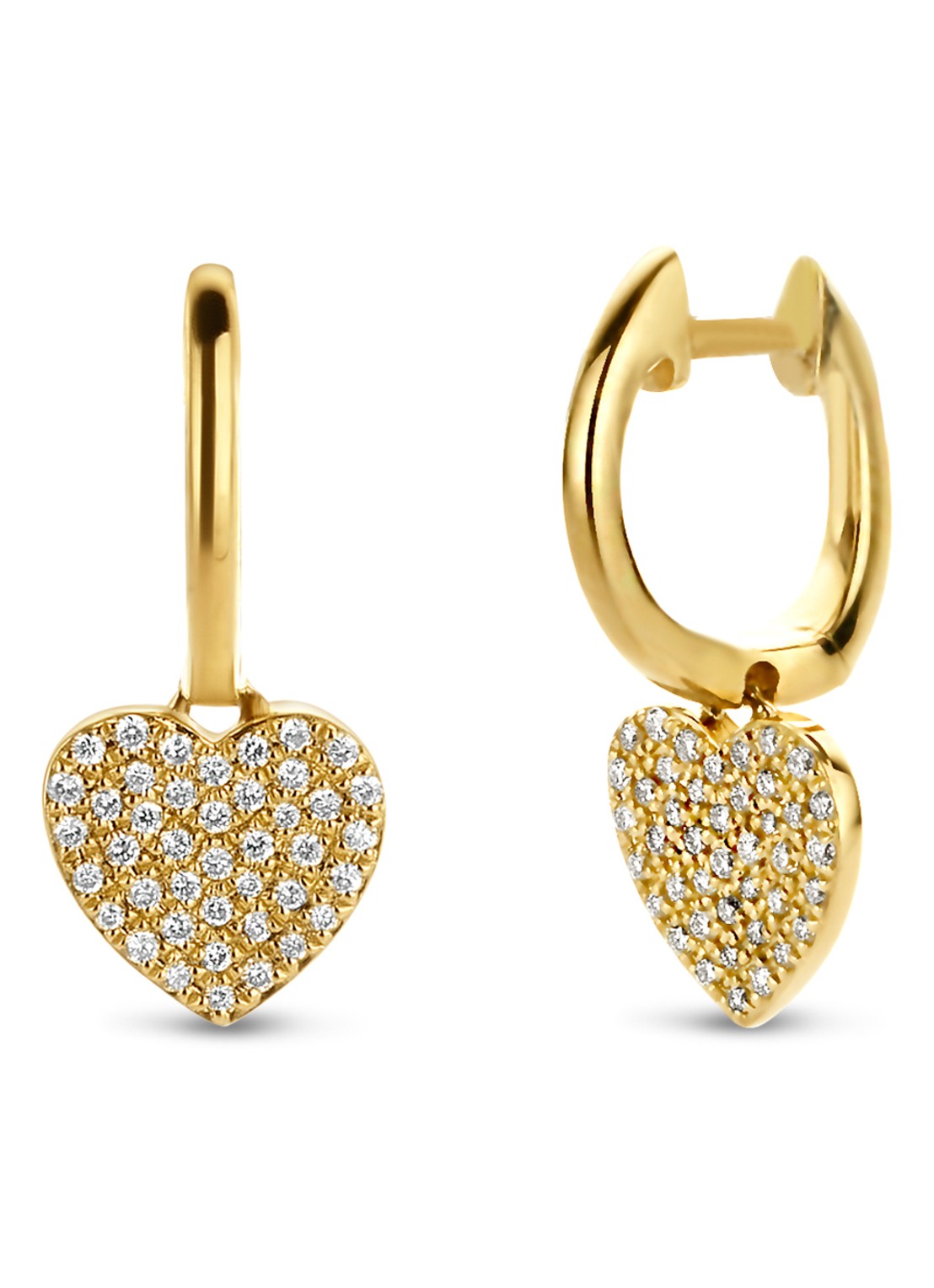 Diamond Point Geelgouden oorsieraden 0.21 ct diamant Dreamer - voorkant geelgoud