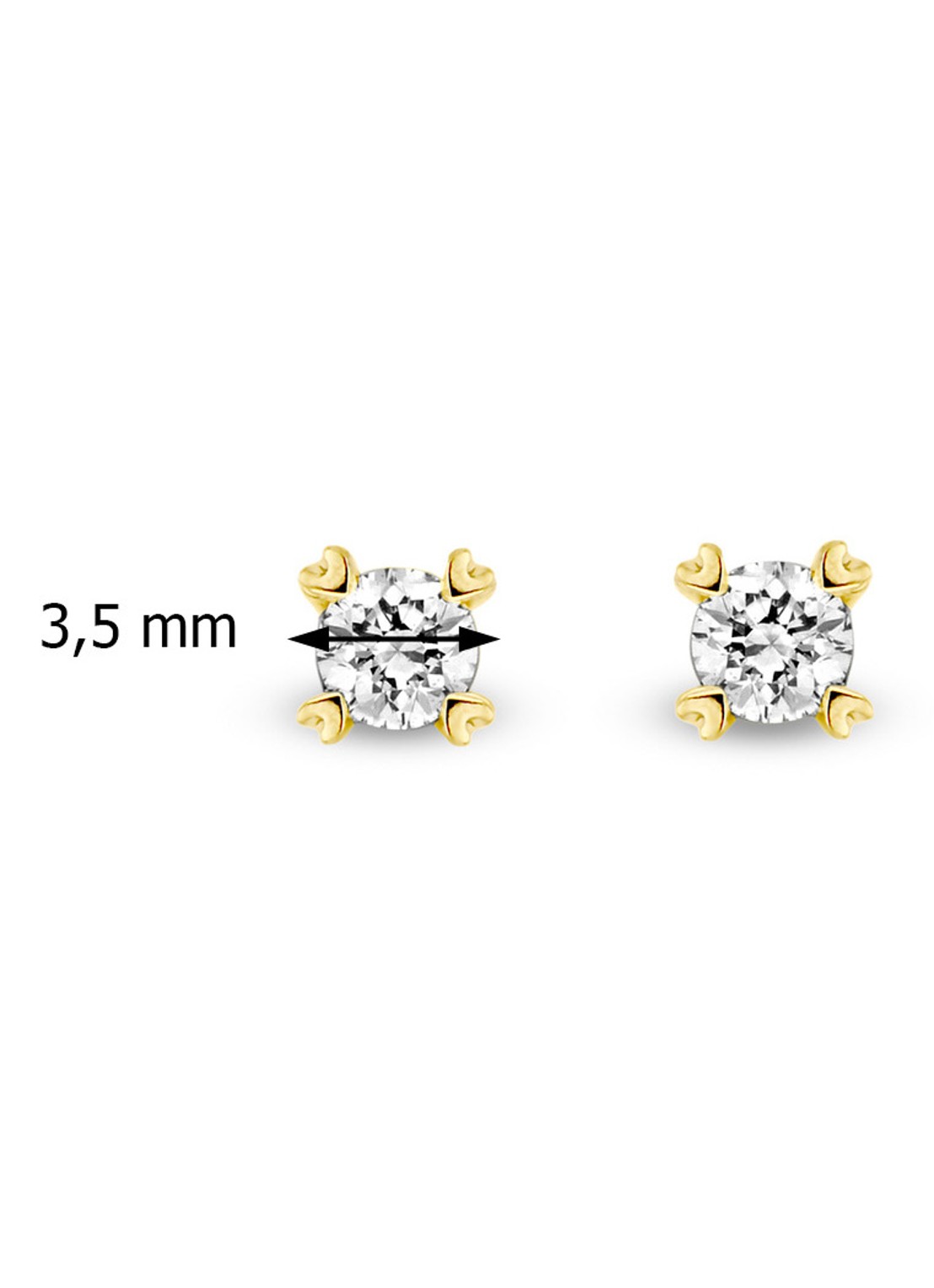 Diamond Point Geelgouden oorsieraden 0.22 ct diamant Hearts & Arrows - detail 3 goud