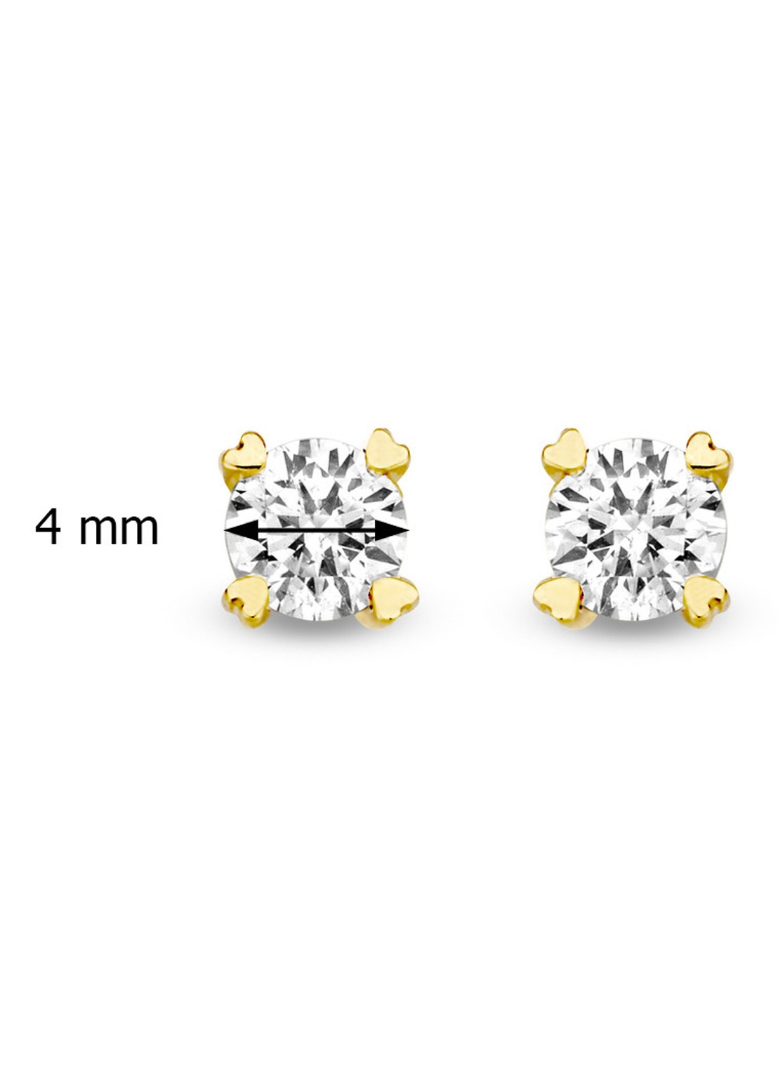 Diamond Point Geelgouden oorsieraden 0.28 ct diamant Hearts & Arrows - detail goud