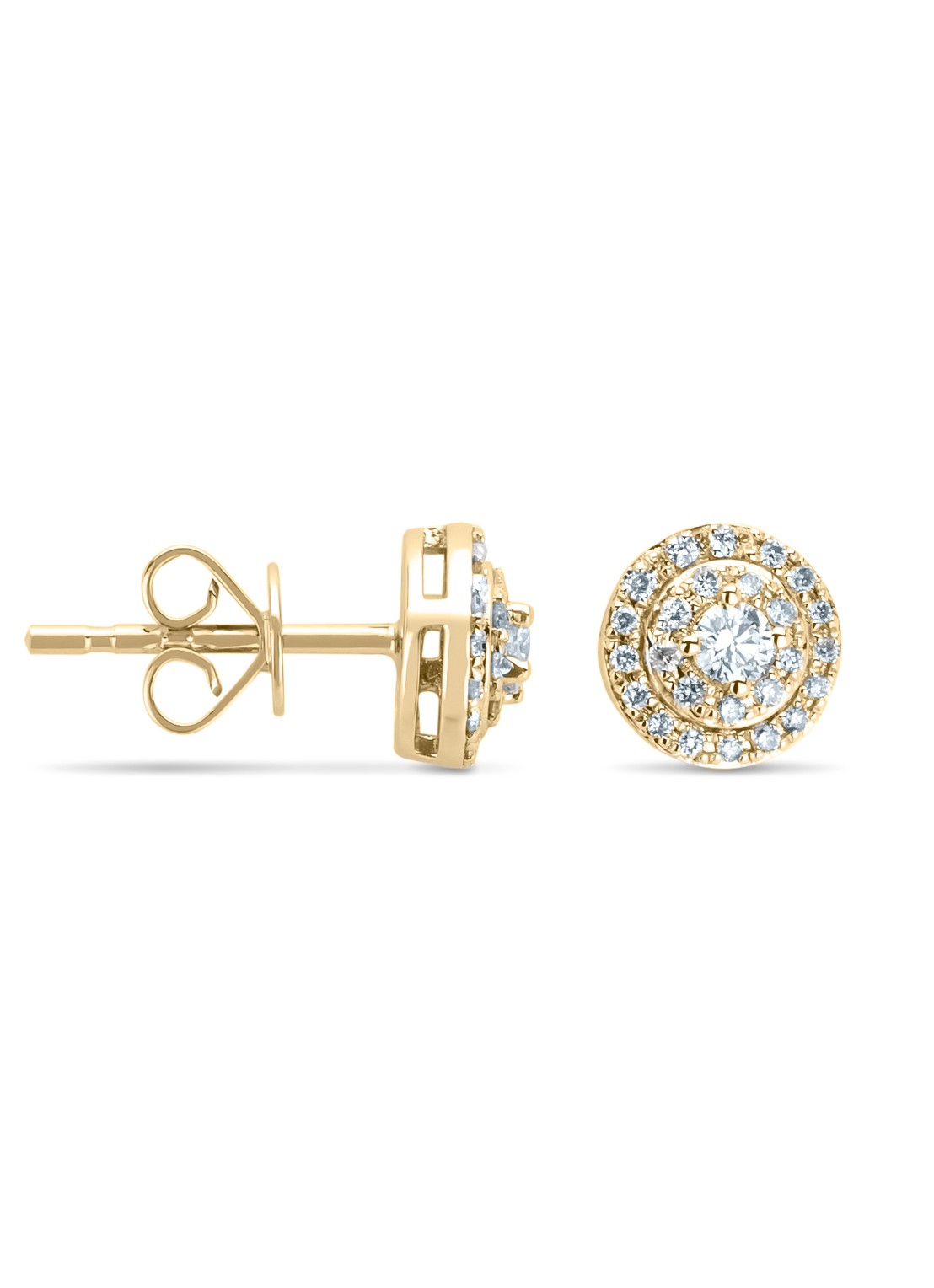 Diamond Point Geelgouden oorsieraden, 0.28 ct diamant, Petite Romance - voorkant 2 geelgoud