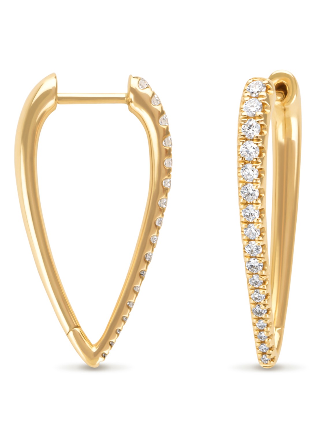 Diamond Point Geelgouden oorsieraden, 0.40 ct diamant, Gallery - voorkant geelgoud