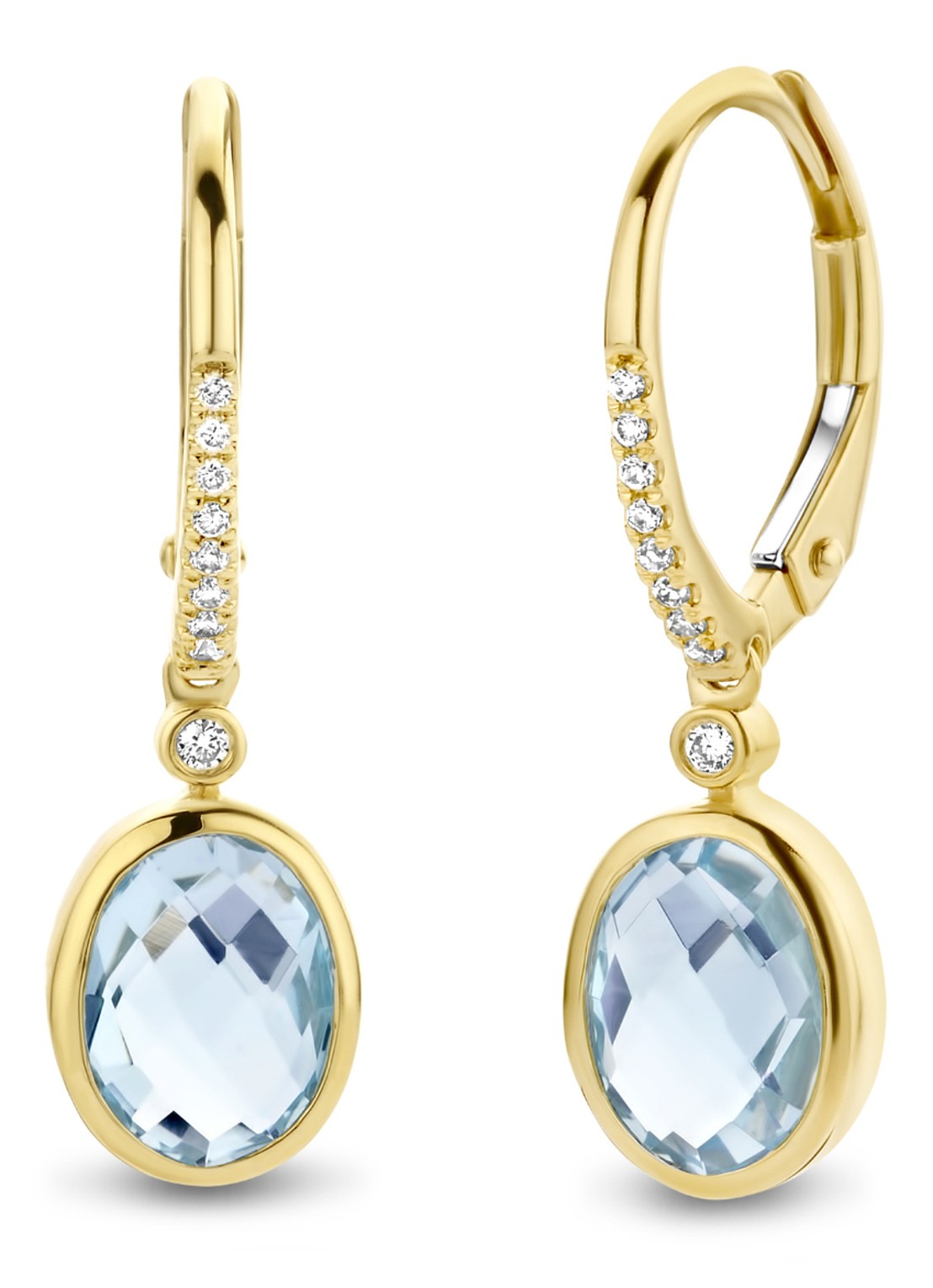 Diamond Point Geelgouden oorsieraden 3.12 ct topaas Philosophy - voorkant geelgoud