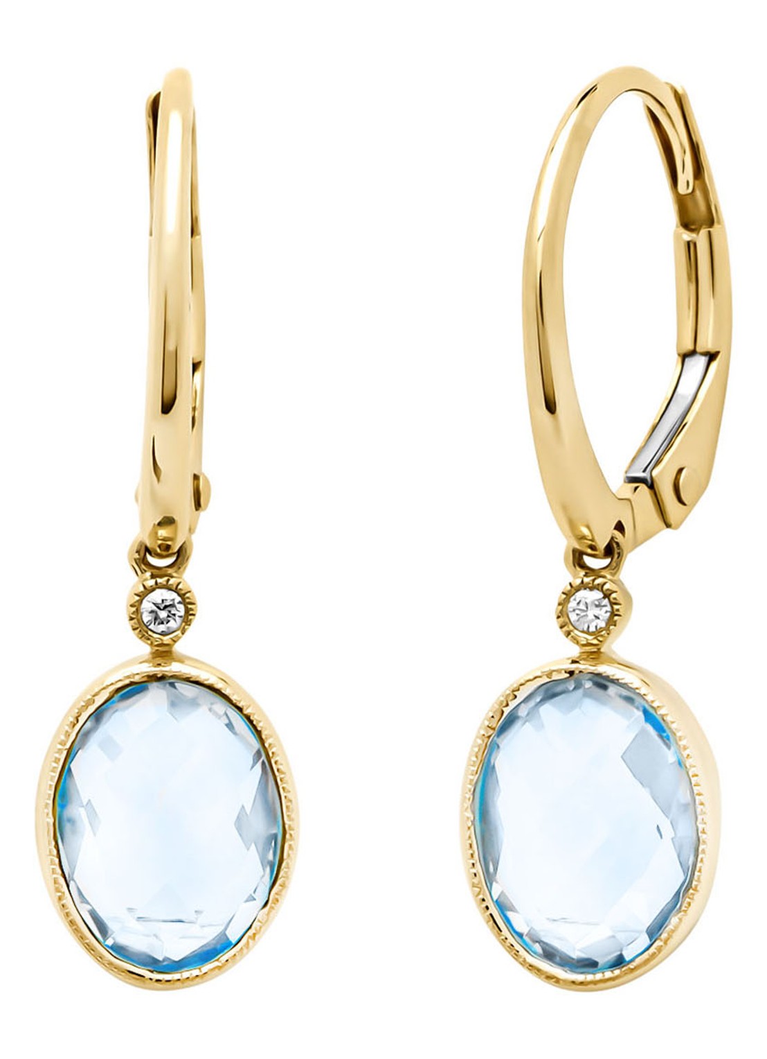 Diamond Point Geelgouden oorsieraden, 3.17 ct topaas, Philosophy - voorkant geelgoud