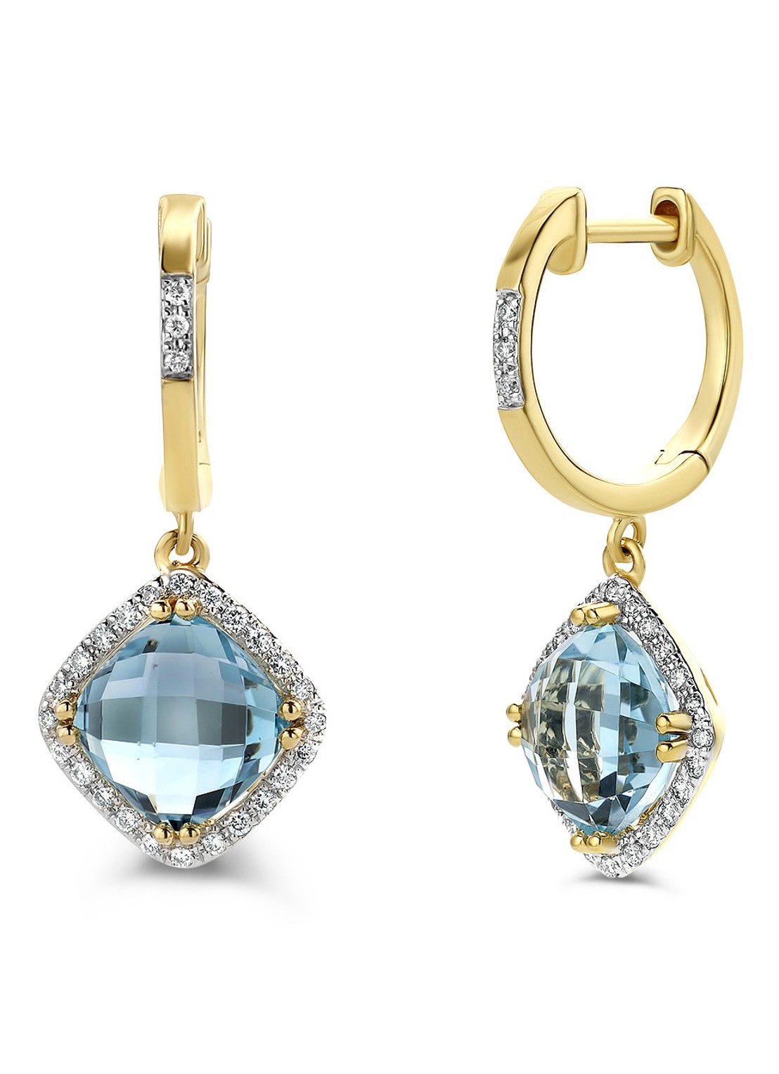 Diamond Point Geelgouden oorsieraden 4.33 ct topaas Fiësta - voorkant geelgoud