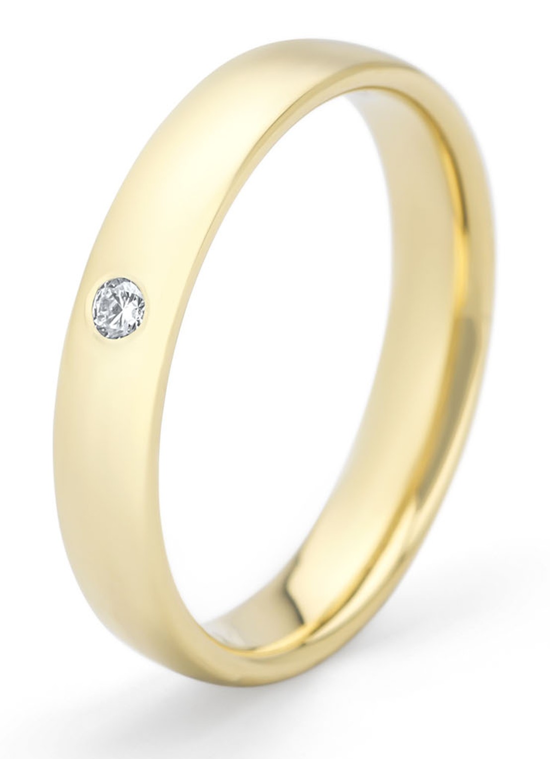 Diamond Point Geelgouden ring, 0.03 ct diamant, Wedding - voorkant geelgoud