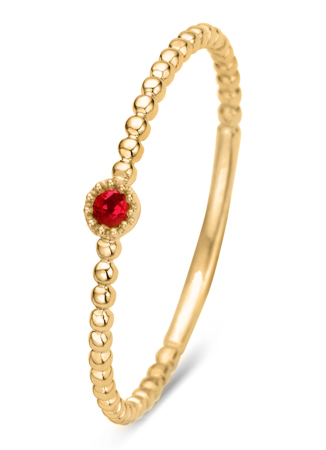 Diamond Point Geelgouden ring 0.04 ct robijn Joy - voorkant 2 goud