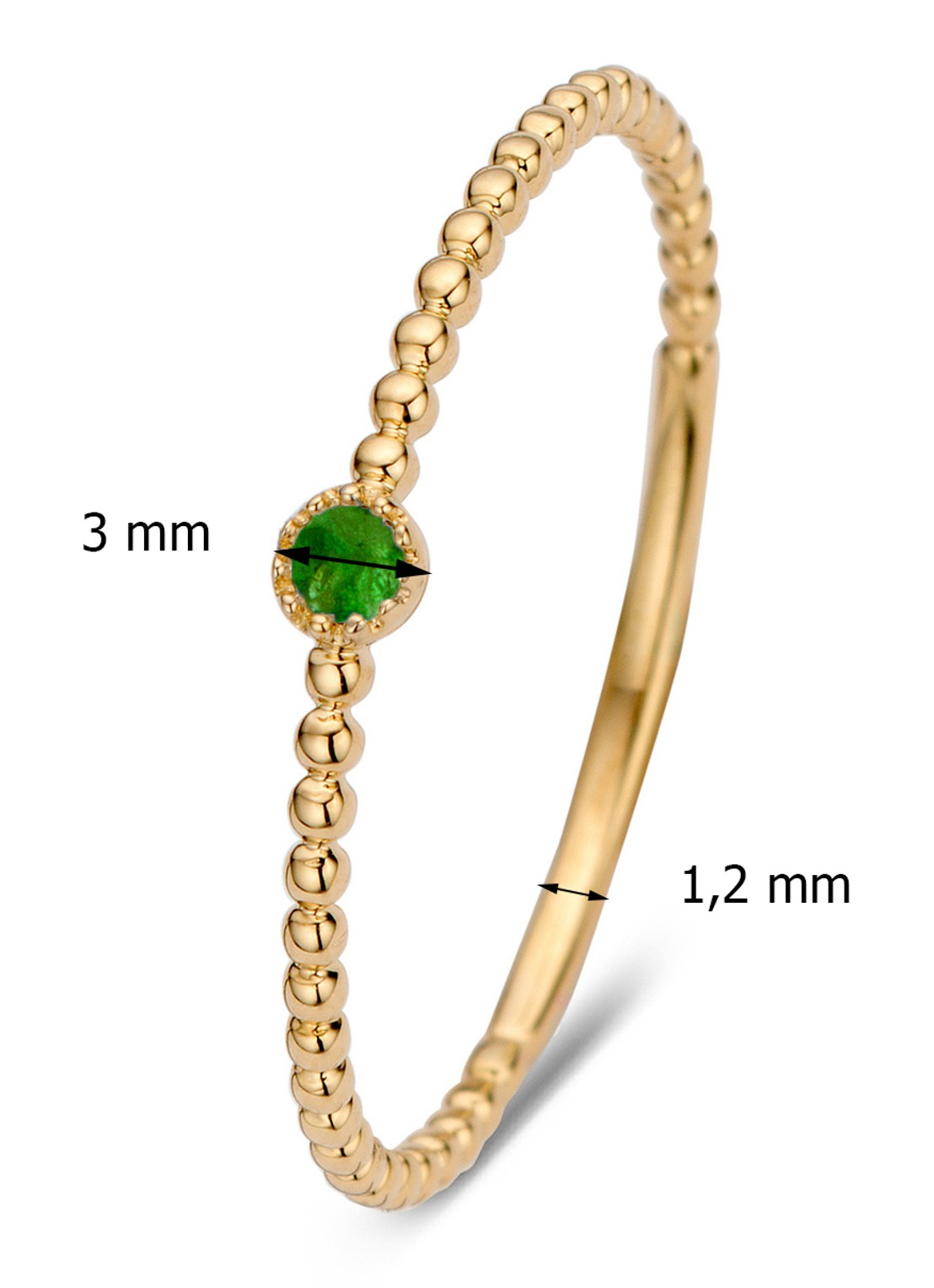 Diamond Point Geelgouden ring 0.04 ct smaragd Joy - detail 3 goud