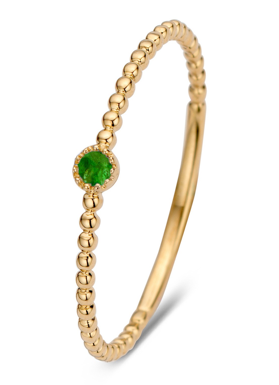 Diamond Point Geelgouden ring 0.04 ct smaragd Joy - voorkant goud