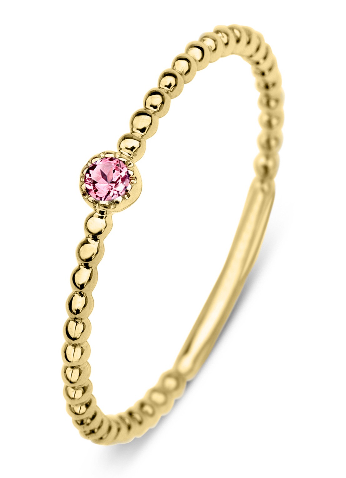Diamond Point Geelgouden ring 0.04 ct toermalijn Joy - voorkant goud