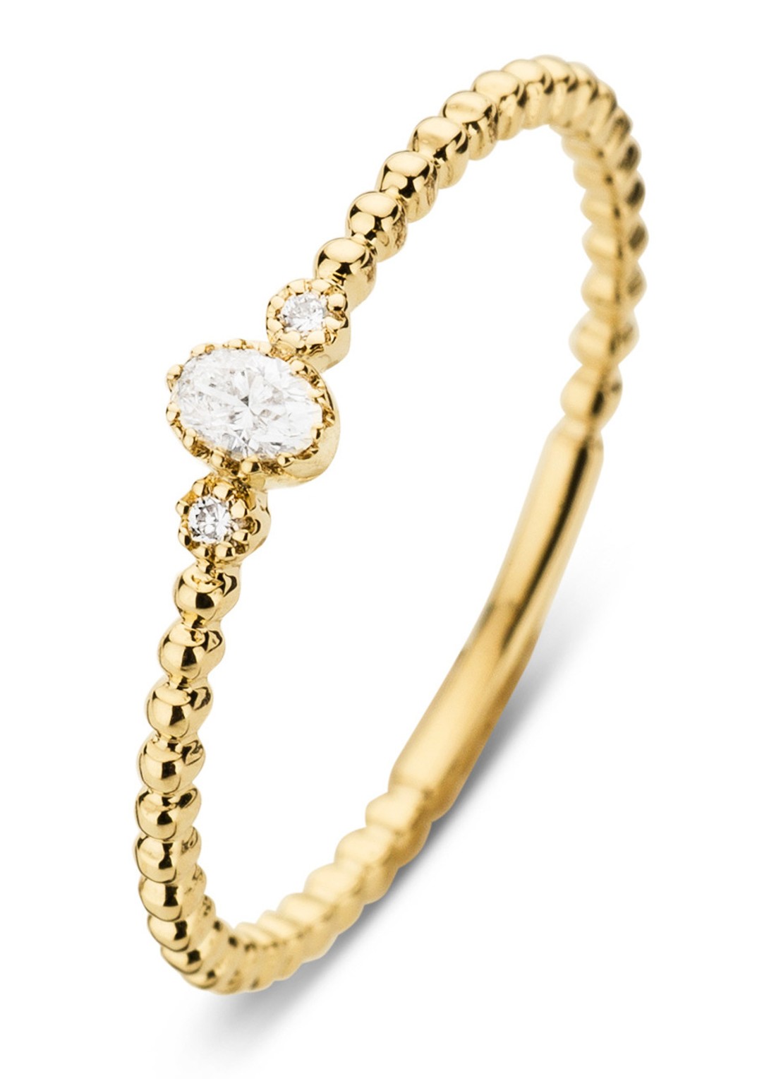 Diamond Point Geelgouden ring 0.07 ct diamant Joy - voorkant goud