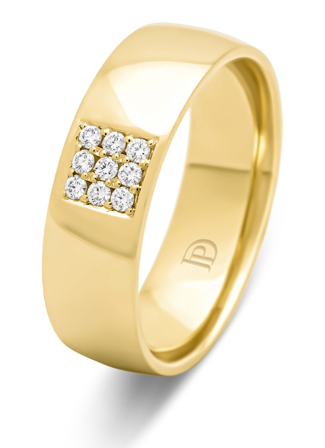 Diamond Point Geelgouden ring, 0.09 ct diamant, Wedding - voorkant geelgoud