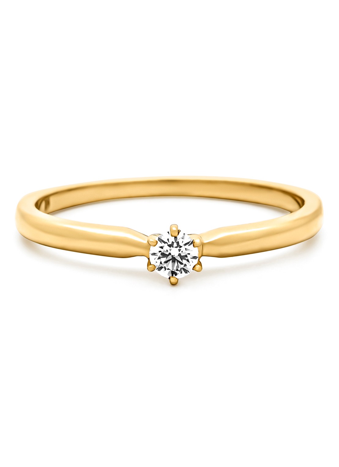 Diamond Point Geelgouden ring, 0.10 ct diamant, Hearts & Arrows - detail 3 geelgoud