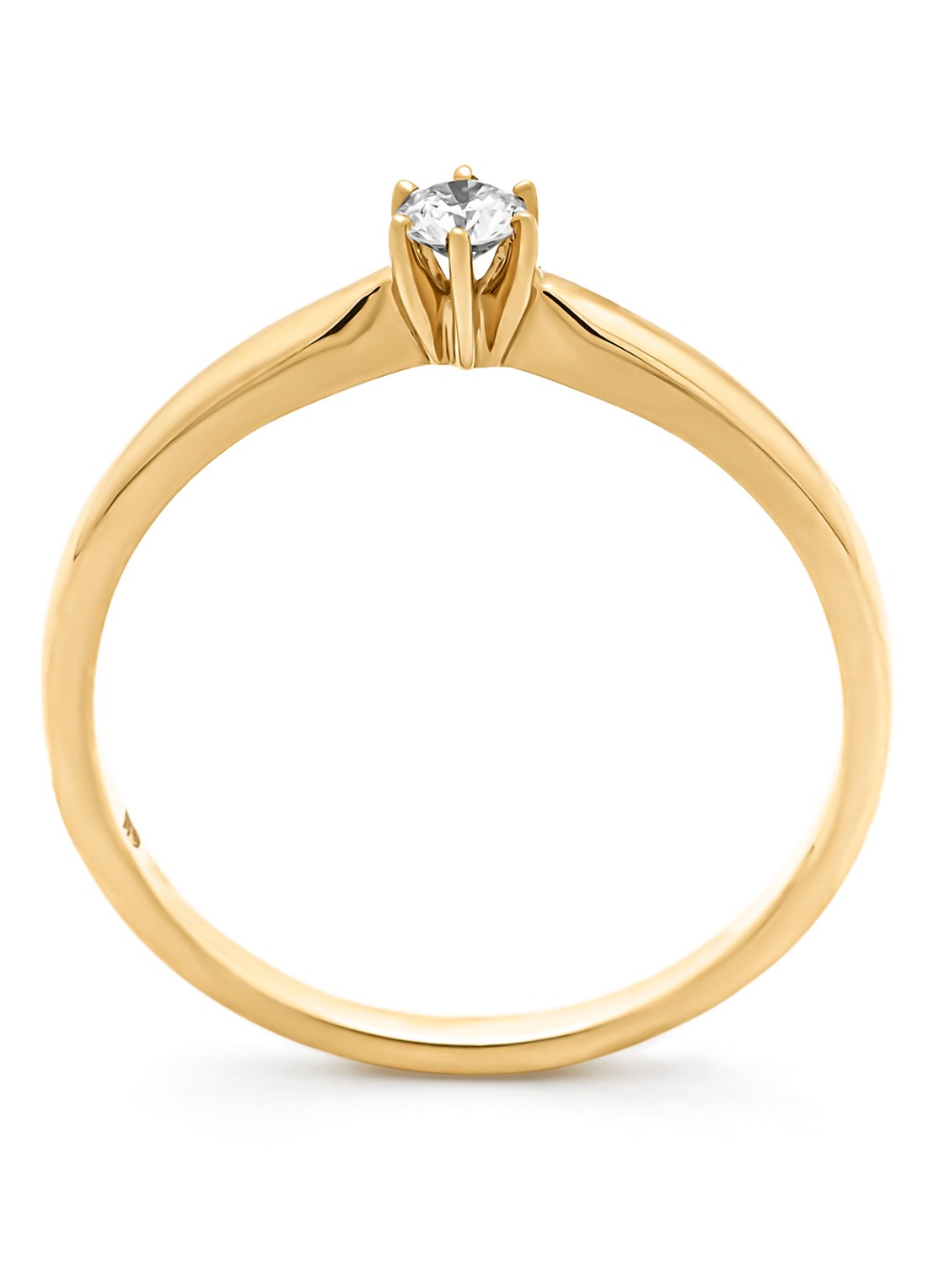 Diamond Point Geelgouden ring, 0.10 ct diamant, Hearts & Arrows - detail 4 geelgoud