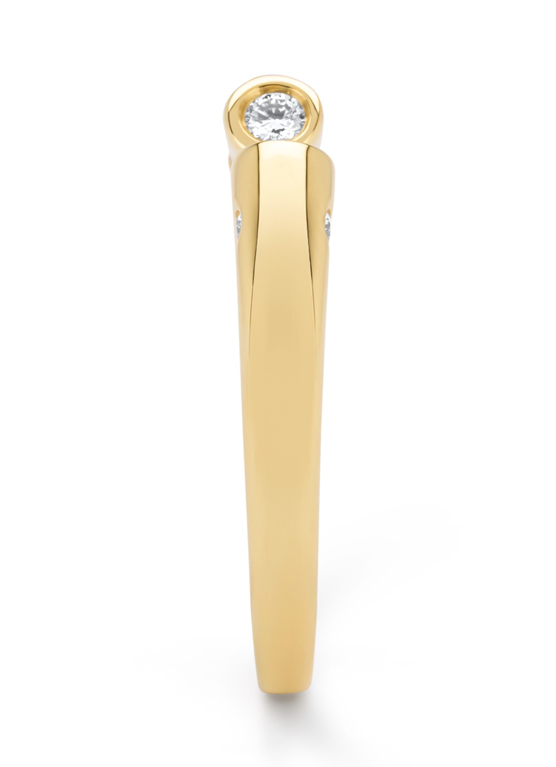 Diamond Point Geelgouden ring, 0.11 ct diamant, Starlight - achterkant 3 geelgoud