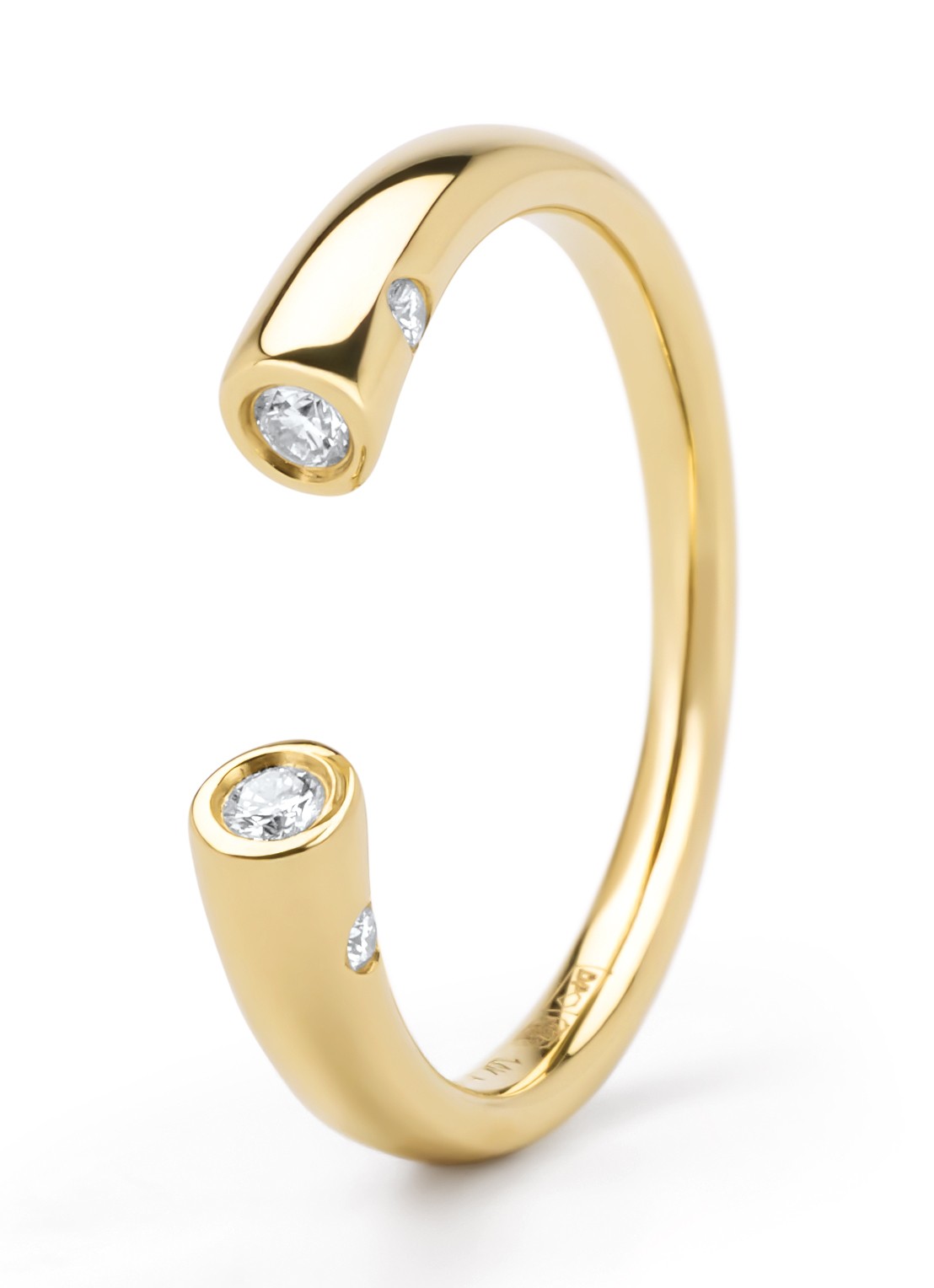 Diamond Point Geelgouden ring, 0.11 ct diamant, Starlight - voorkant geelgoud