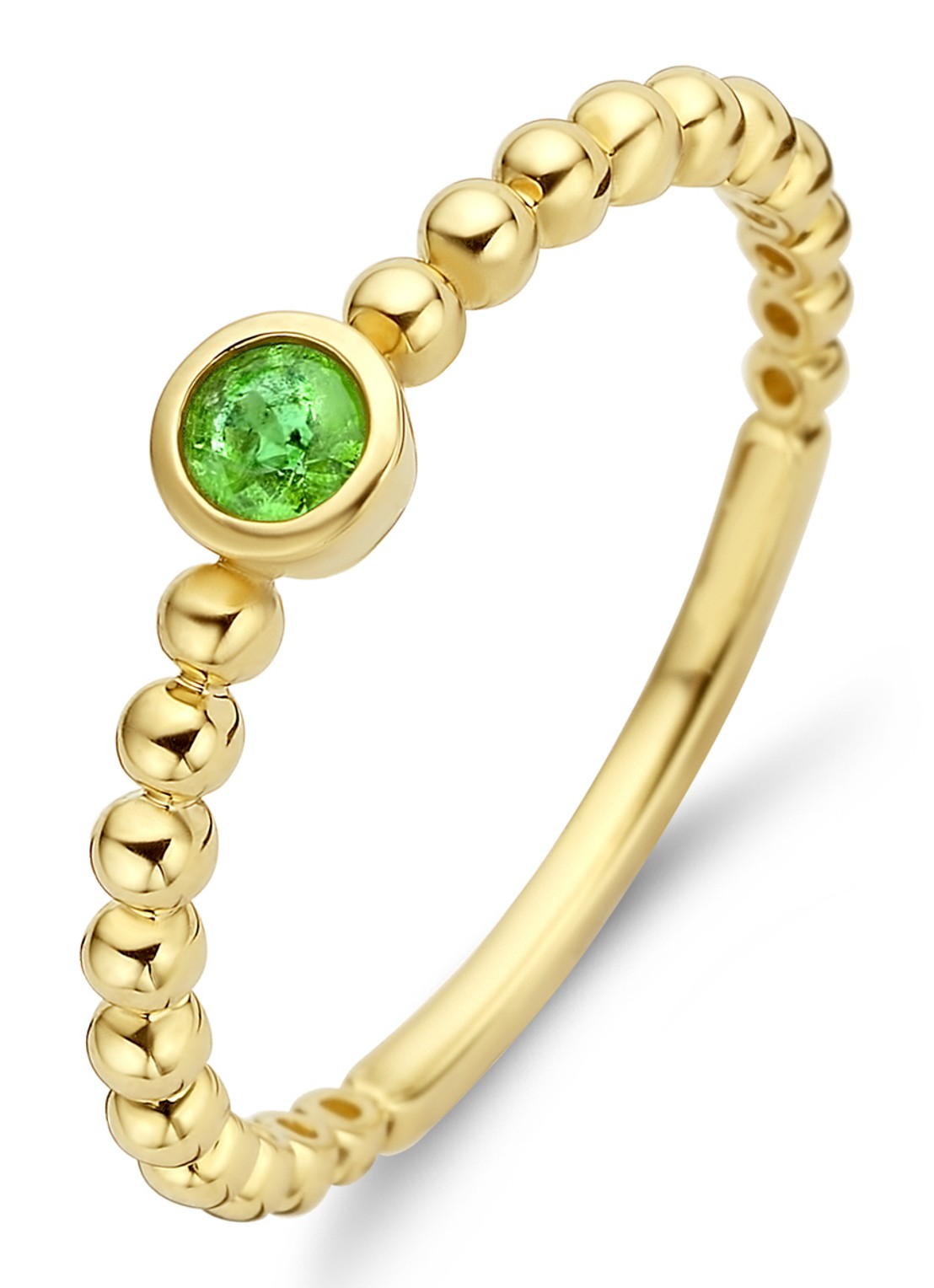 Diamond Point Geelgouden ring 0.11 ct smaragd Ensemble - voorkant 2 geelgoud