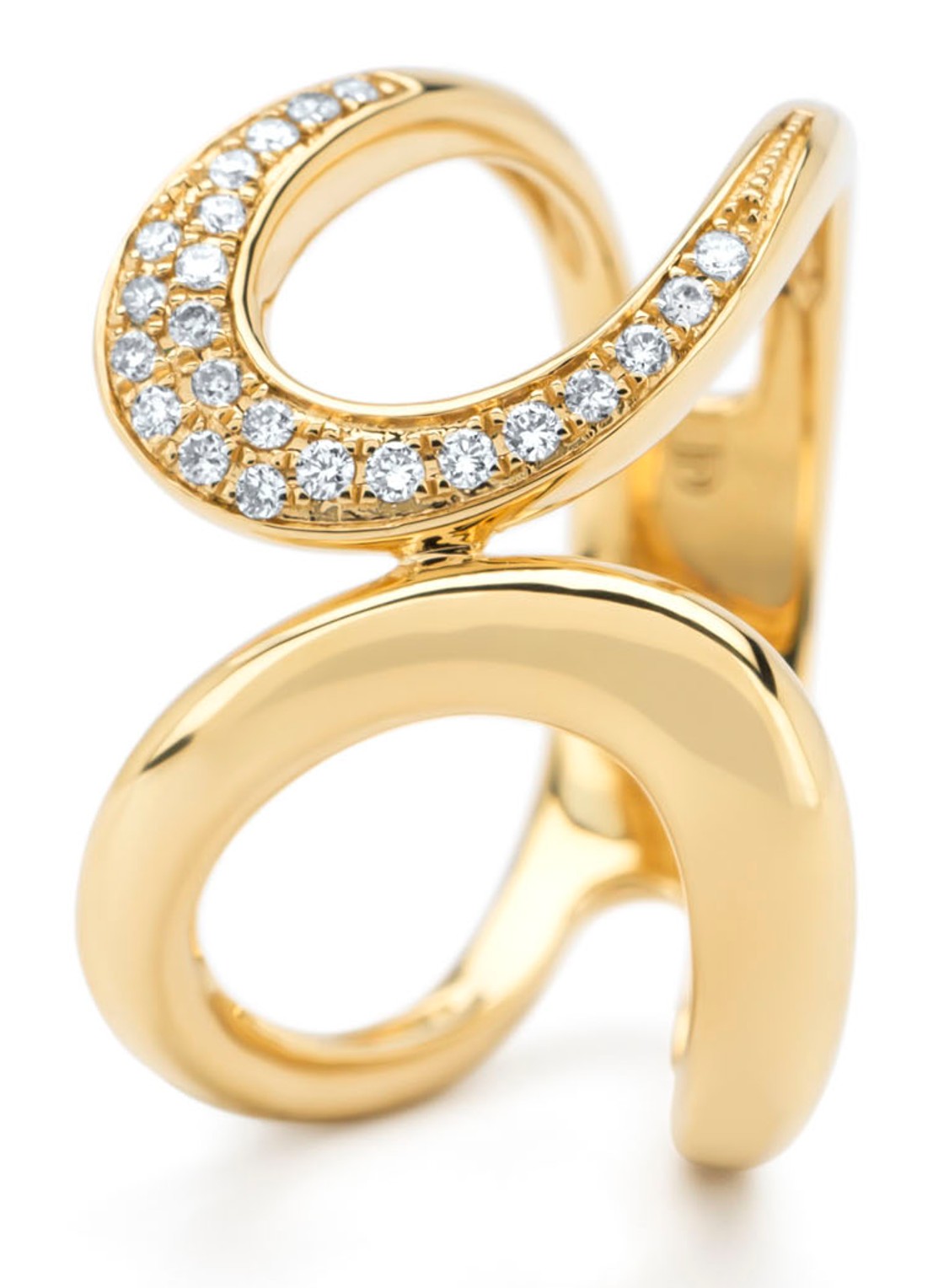 Diamond Point Geelgouden ring, 0.12 ct diamant, Like a star - detail geelgoud