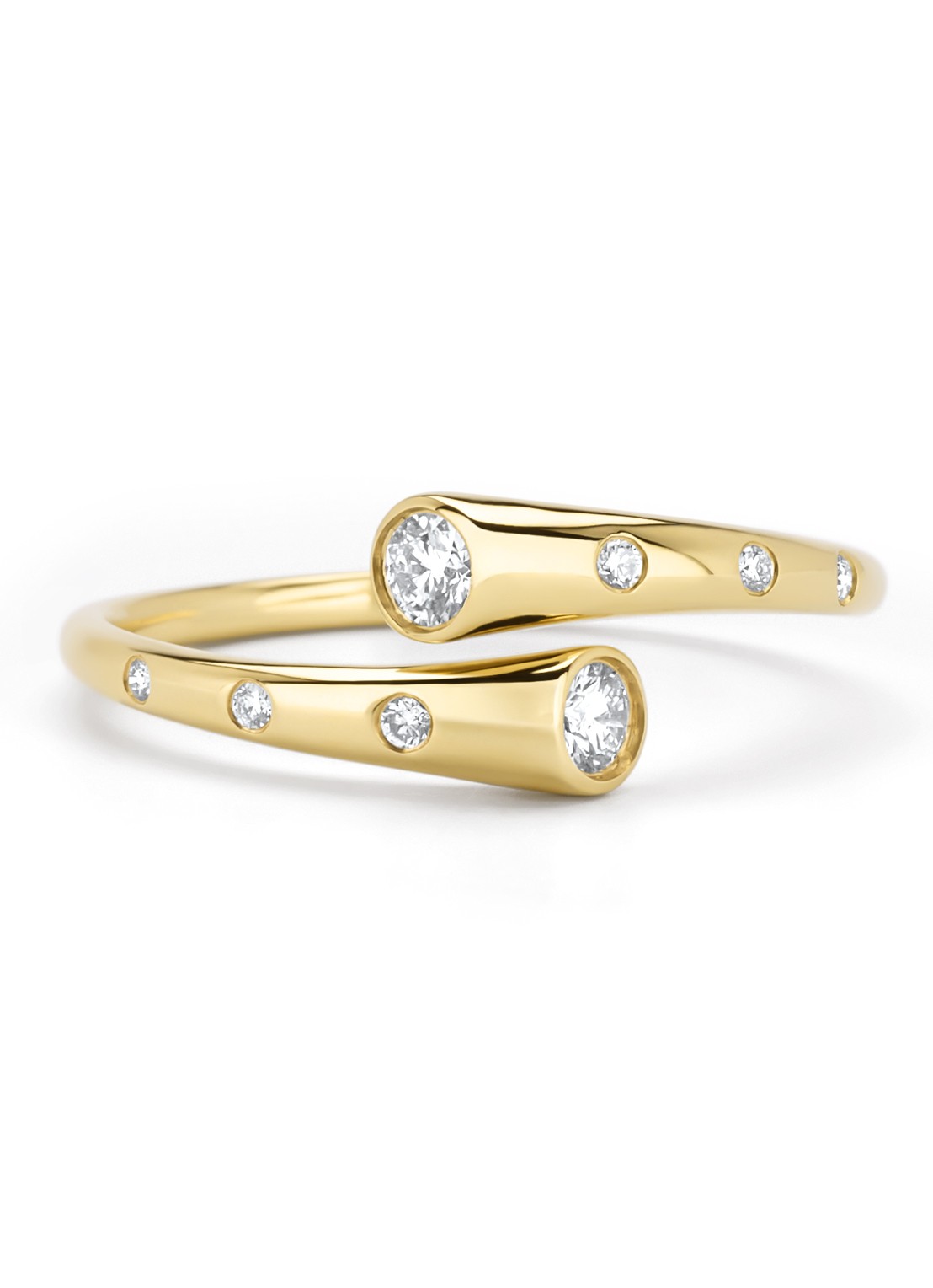 Diamond Point Geelgouden ring, 0.17 ct diamant, Starlight - achterkant 3 geelgoud