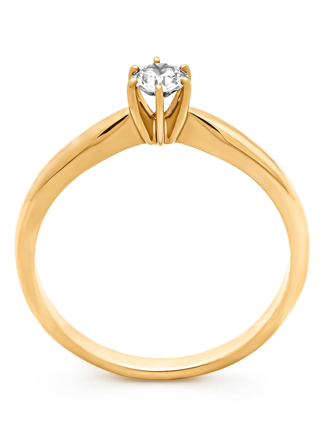 Diamond Point Geelgouden ring, 0.20 ct diamant, Hearts & Arrows - detail 2 geelgoud