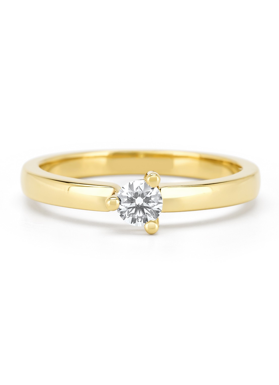 Diamond Point Geelgouden ring, 0.20 ct diamant, Hearts & Arrows - achterkant 4 geelgoud