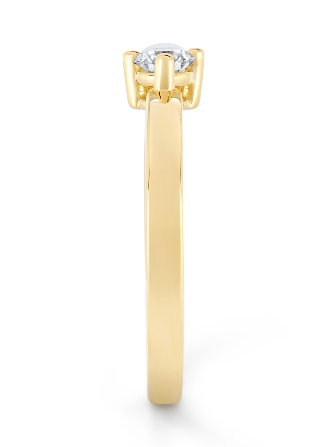 Diamond Point Geelgouden ring, 0.20 ct diamant, Hearts & Arrows - detail geelgoud