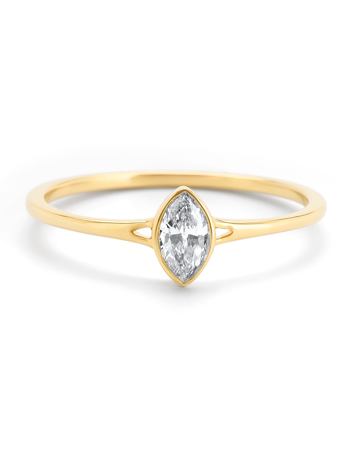 Diamond Point Geelgouden ring, 0.20 ct diamant, Starlight - detail 2 geelgoud