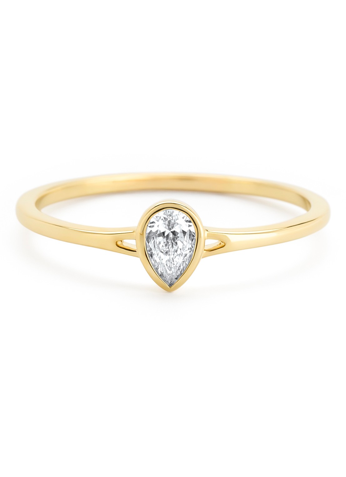 Diamond Point Geelgouden ring, 0.20 ct diamant, Starlight - detail 2 geelgoud