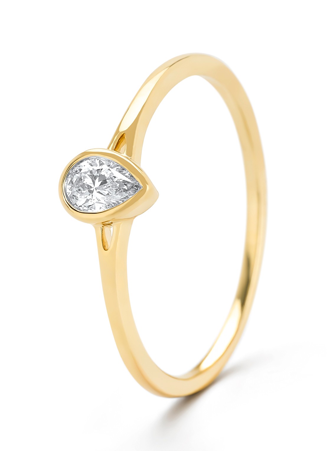 Diamond Point Geelgouden ring, 0.20 ct diamant, Starlight - voorkant 3 geelgoud