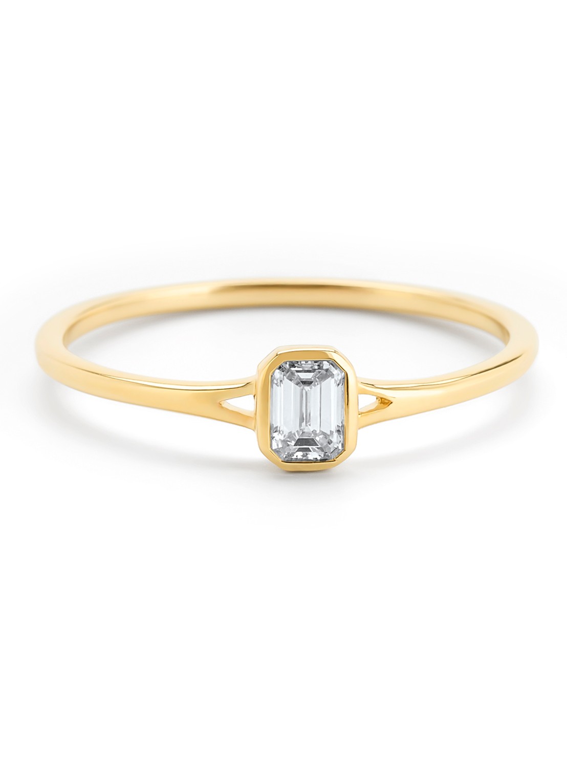 Diamond Point Geelgouden ring, 0.22 ct diamant, Starlight - detail 2 geelgoud