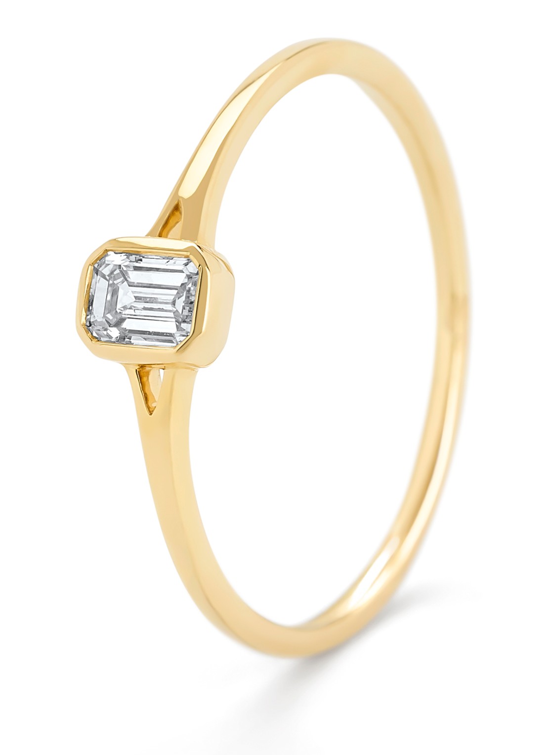 Diamond Point Geelgouden ring, 0.22 ct diamant, Starlight - voorkant 3 geelgoud