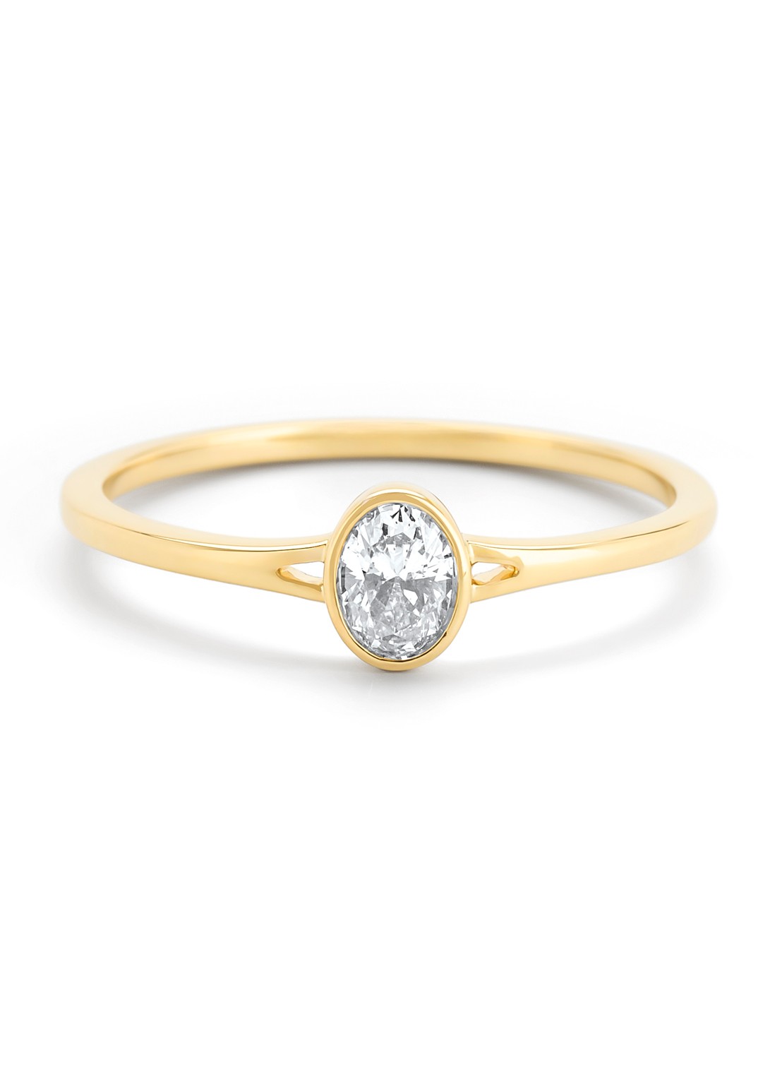Diamond Point Geelgouden ring, 0.22 ct diamant, Starlight - detail 4 geelgoud