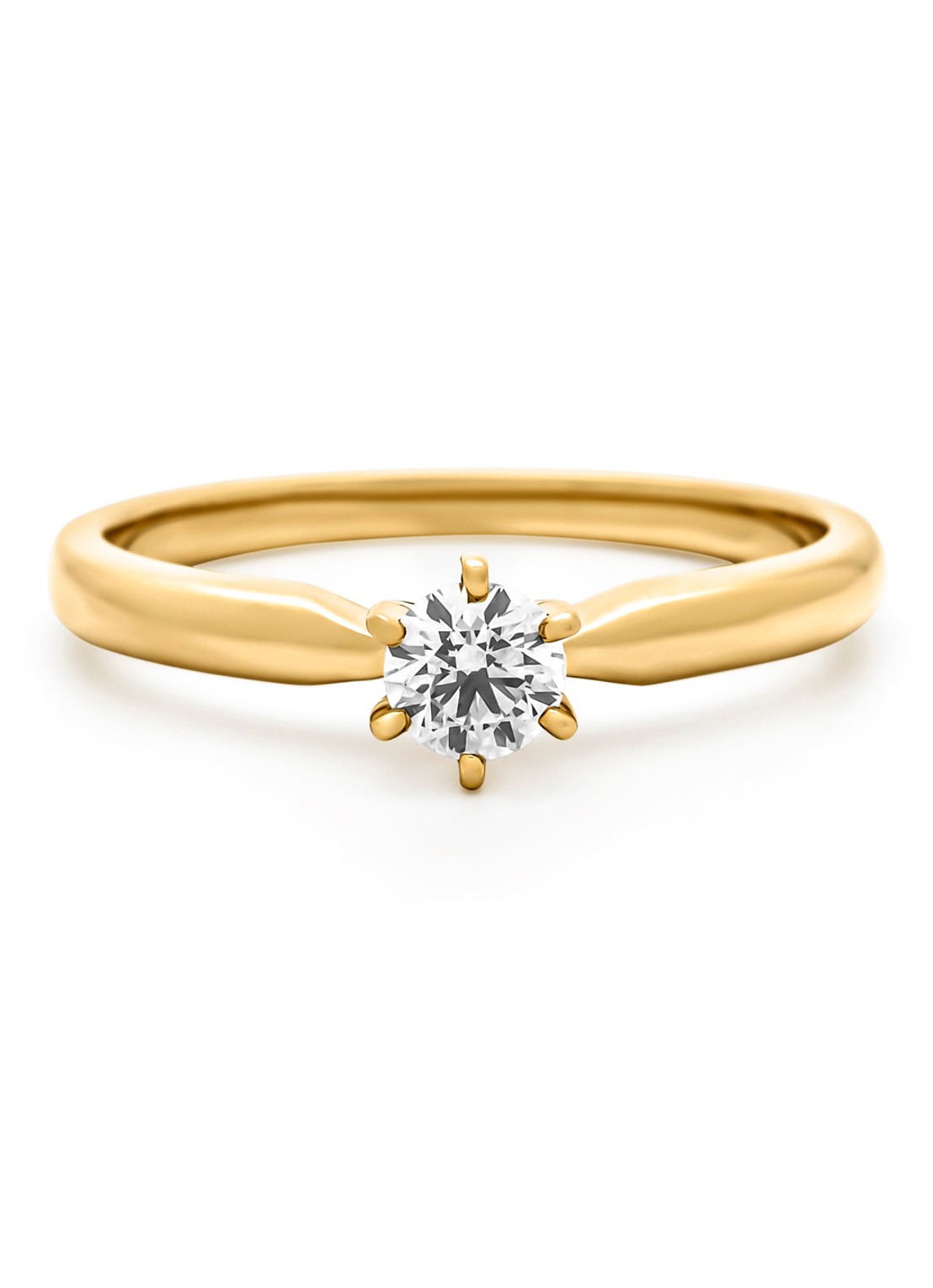 Diamond Point Geelgouden ring, 0.25 ct diamant, Hearts & Arrows - detail 3 geelgoud