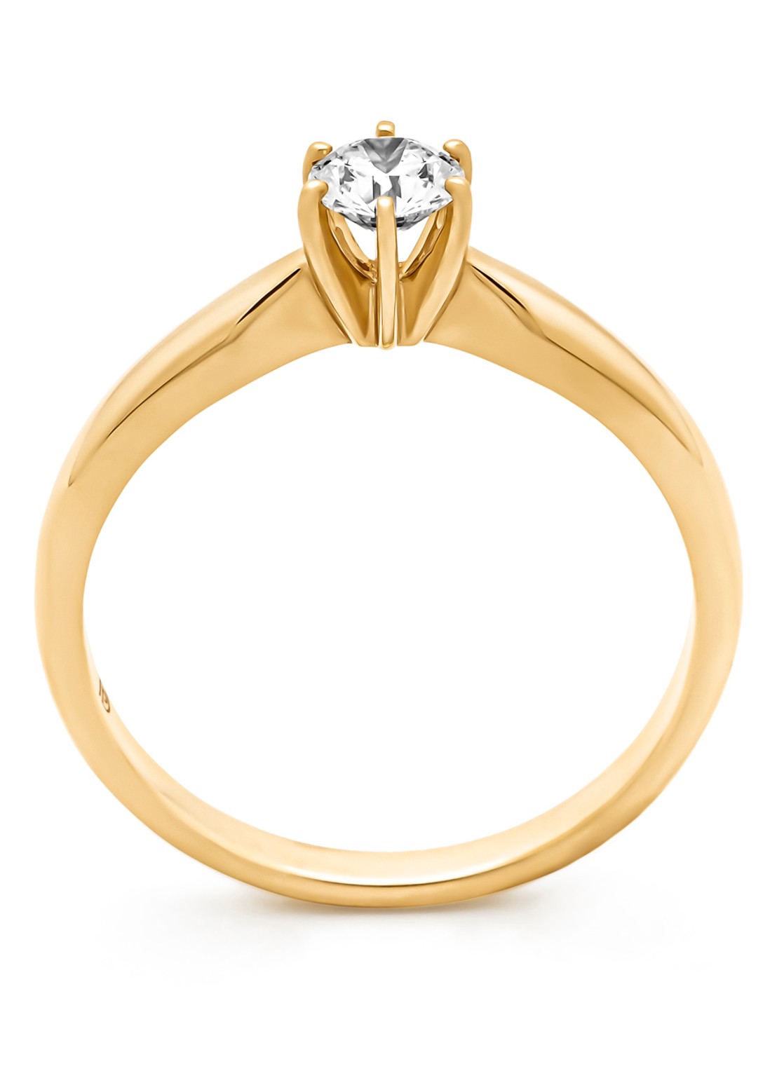 Diamond Point Geelgouden ring, 0.30 ct diamant, Hearts & Arrows - detail 2 geelgoud