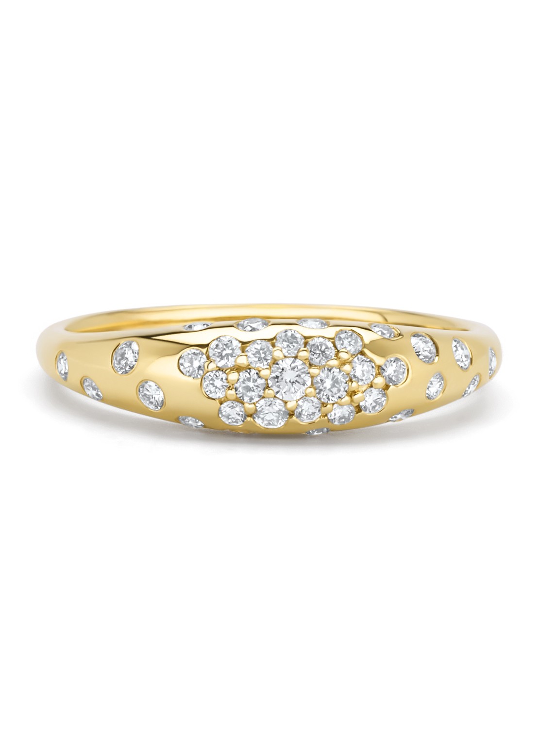 Diamond Point Geelgouden ring, 0.32 ct diamant, Starlight - achterkant geelgoud