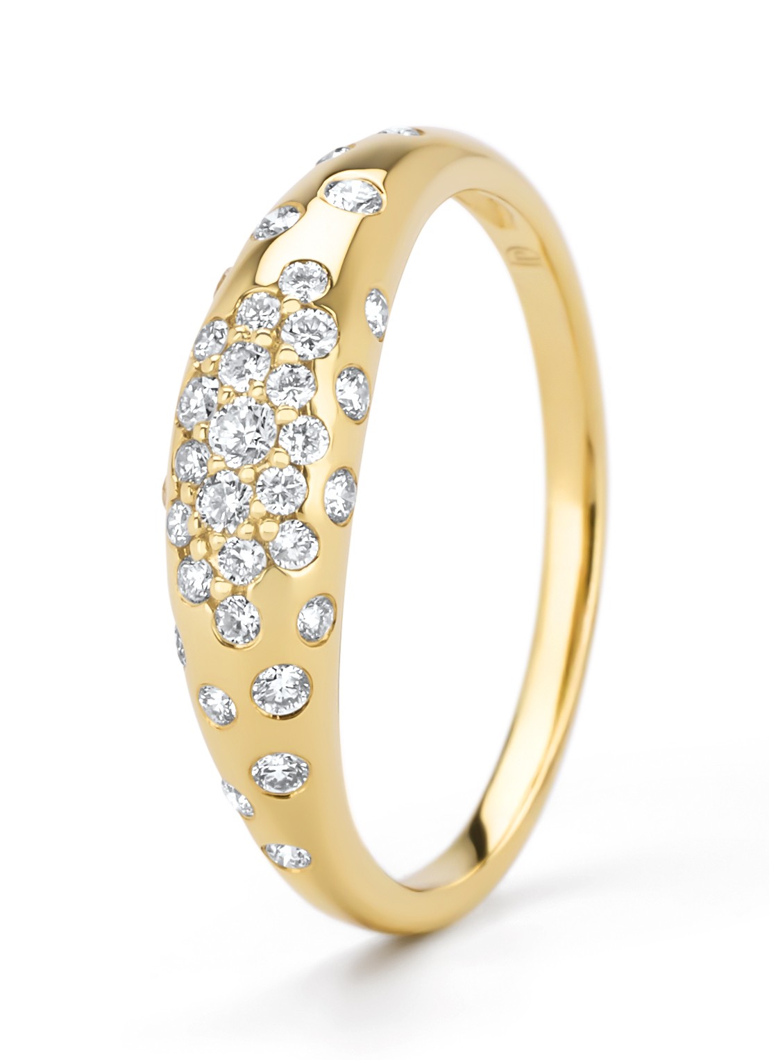 Diamond Point Geelgouden ring, 0.32 ct diamant, Starlight - voorkant 3 geelgoud